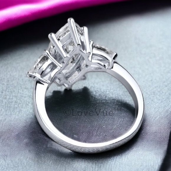 Certified 4ct. t.w. Diamond Moissanite Marquise Pear Cut Wedding Ring VVS1 - Picture 5 of 16